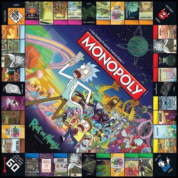 Shop Rick And Morty Monopoly Board Game Multi Overstock 17009705