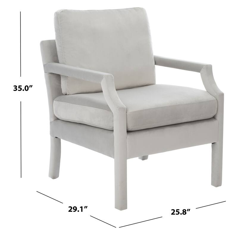 SAFAVIEH Genoa Upholstered Velvet Arm Chair - 25.8" W x 29.1" L x 35" H