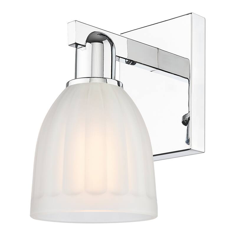 Innovations Lighting 716-1W-12-6 Brookfield Sconce Brookfield 12" Tall - Polished Chrome / White