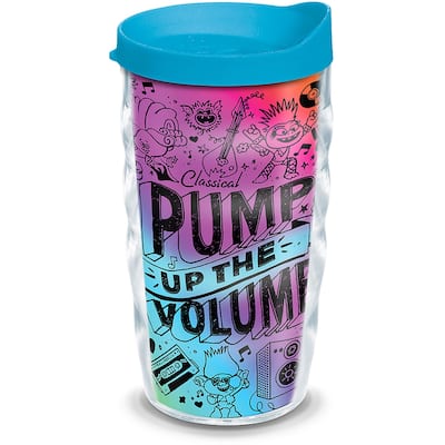 Tervis DreamWorks Trolls Pump Up the Volume Made in USA Double Walled Insulated Travel Tumbler, Classic - 10oz Wavy
