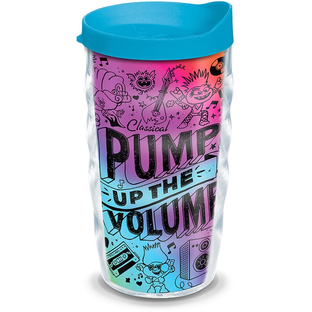 Tervis DreamWorks Trolls Pump Up the Volume Made in USA Double Walled Insulated Travel Tumbler, Classic - 10oz Wavy