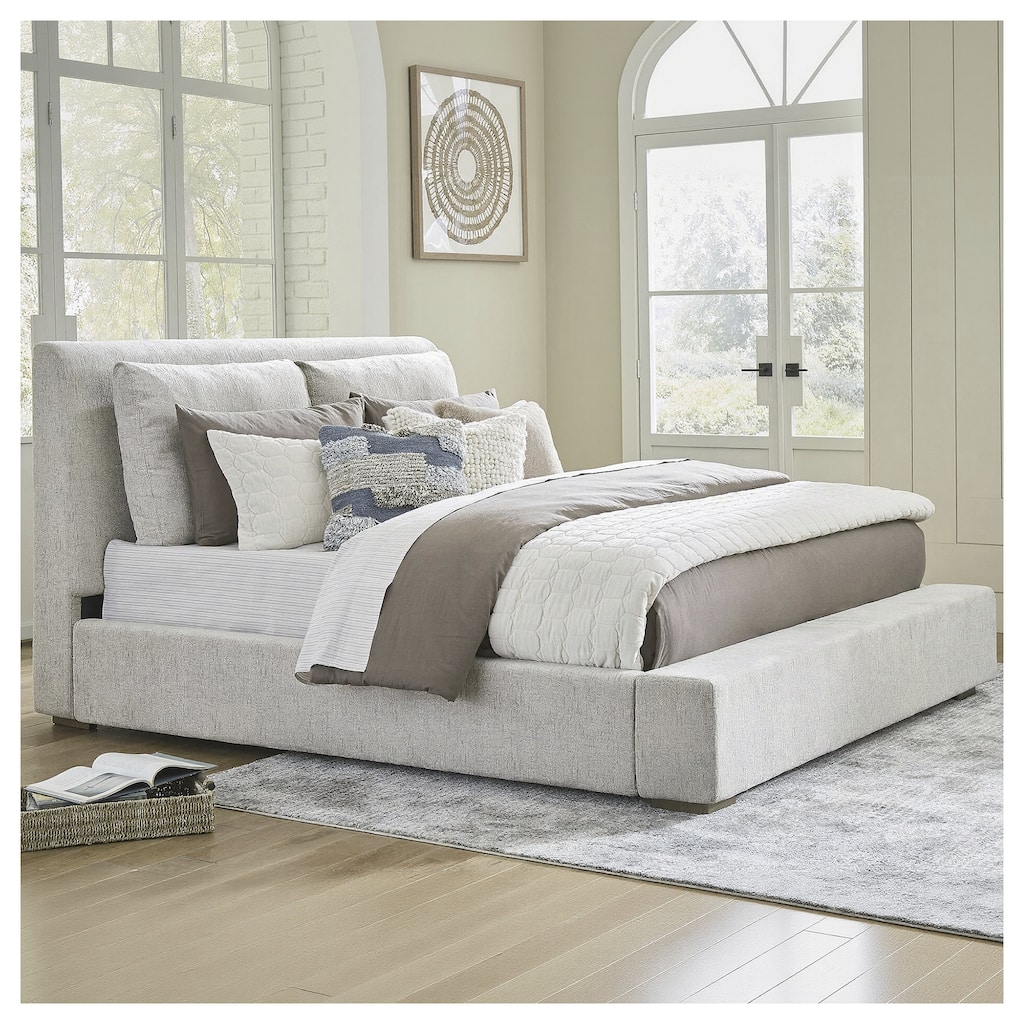 Signature Design by Ashley Cabalynn Light Brown Upholstered Platform Bed