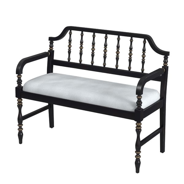 slide 2 of 7, Emilia Cafe Noir Upholstered Bench Black
