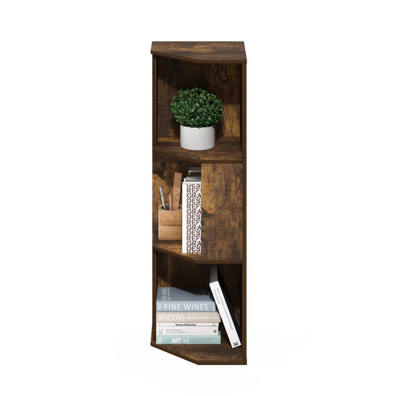 36.6 in. Tall Pine Wood 3-Shelf Bookcase