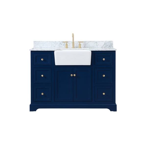 slide 1 of 1, Elegant Lighting VF60248-BS Franklin 48" Free Standing Single Basin Blue