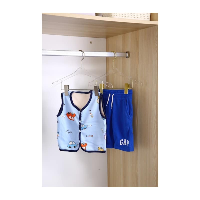 YBM Home Quality Acrylic Clear Hangers with Clips, Kids