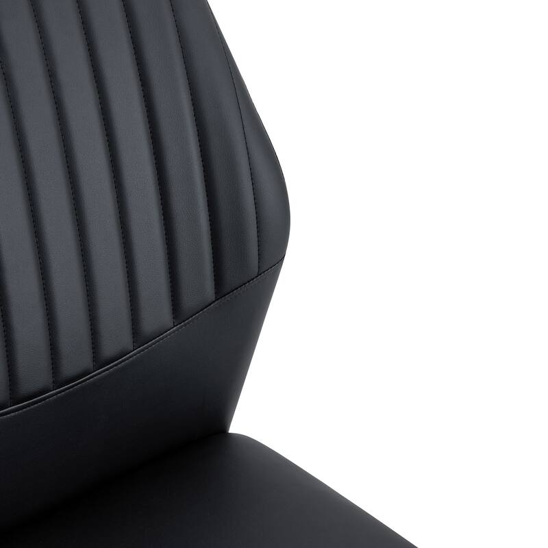 Black kitchen Armless Dining Chair Set of 6 Side Chairs with High Back Upholstered Dining Room Chair with Metal Legs