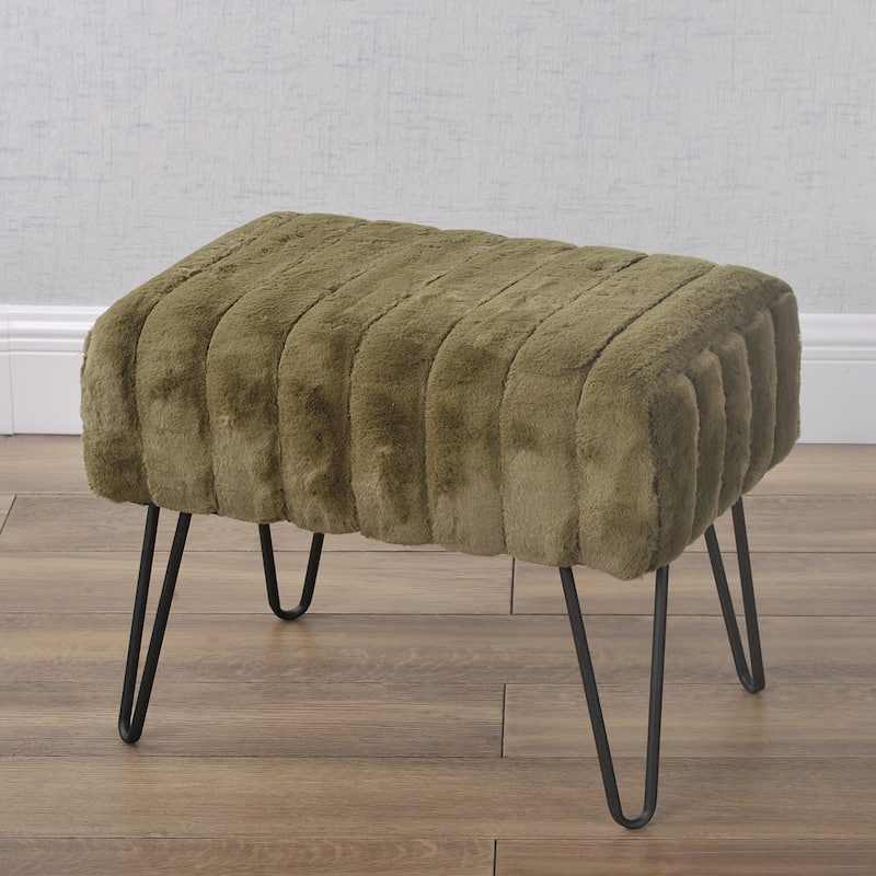 Serenta SuperMink Fauxfur Ottoman Bench