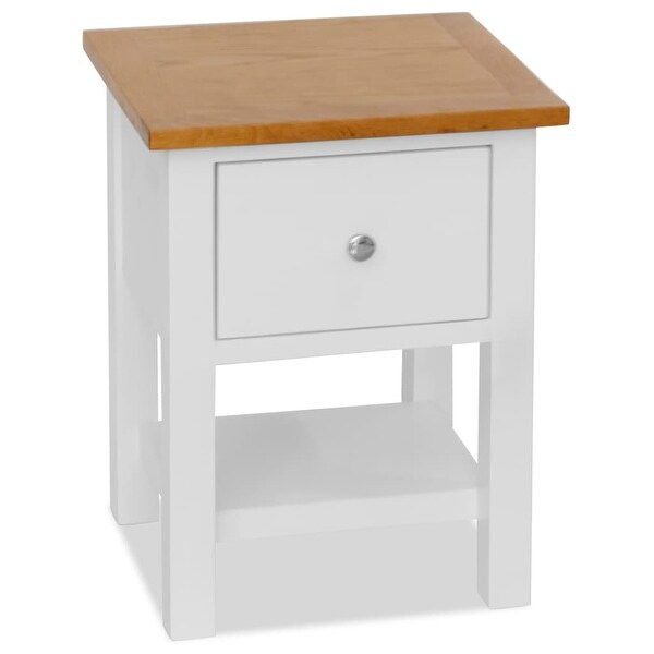 vidaXL Nightstand 14.2"x11.8"x18.5" Solid Oak Wood. Opens flyout.