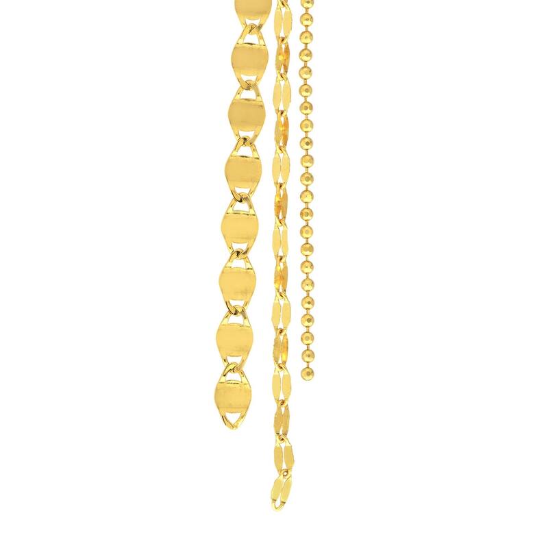 Curata 14k Yellow Gold Multi Chain Dangle Threader Earrings