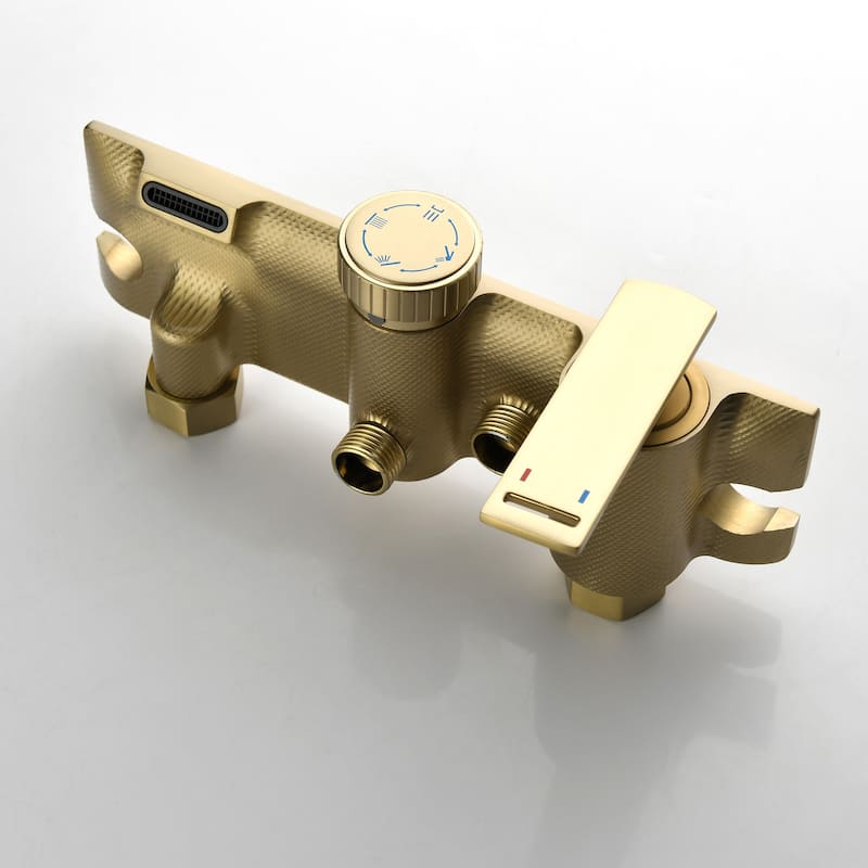 Wall Mount Tub Faucet with Hand Shower Brass Waterfall Tub Filler with Slide Bar Bahttub Faucet with Bidet Sprayer