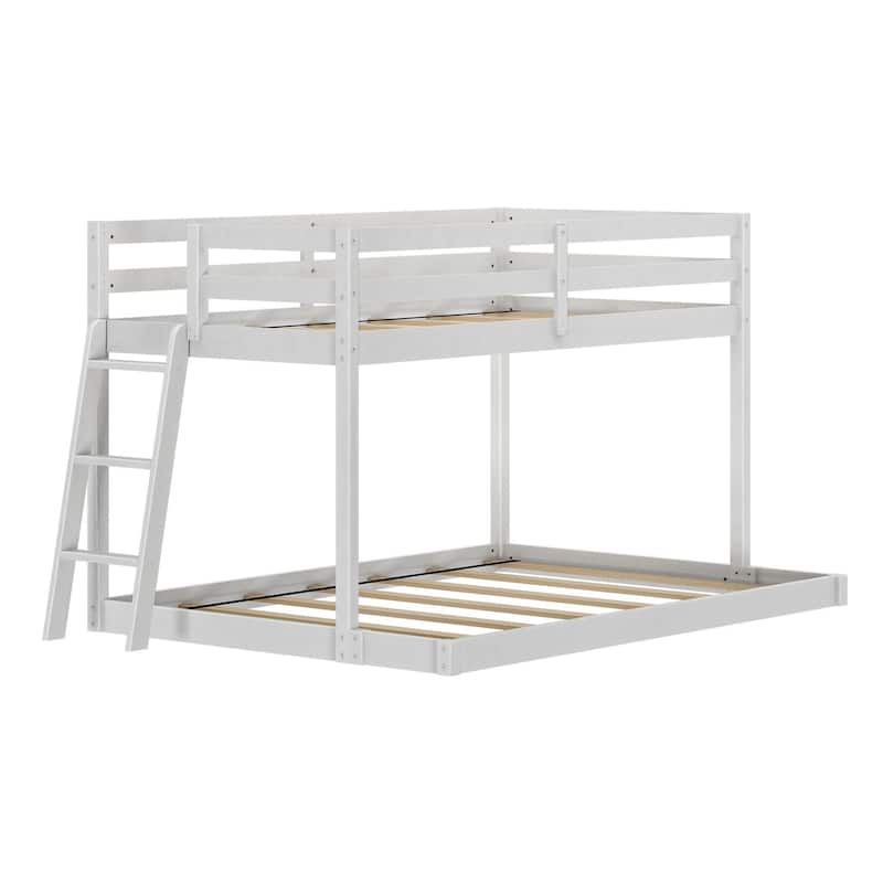 Now Furniture Low Bunk Bed for Kids, Twin over Full