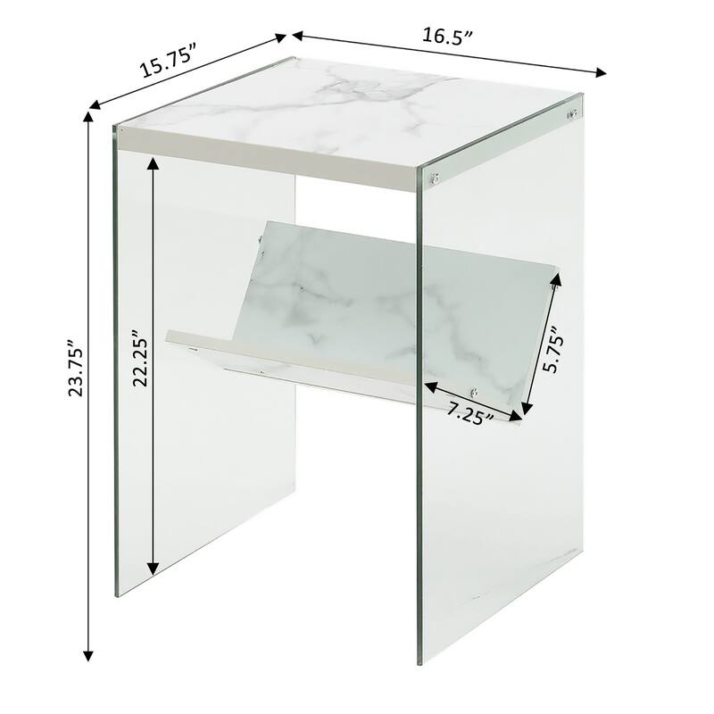 Convenience Concepts SoHo Glass End Table with Shelf