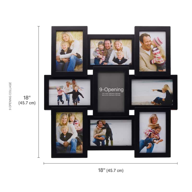 Melannco 9-Opening Black Collage Photo Frame, 18 Inch