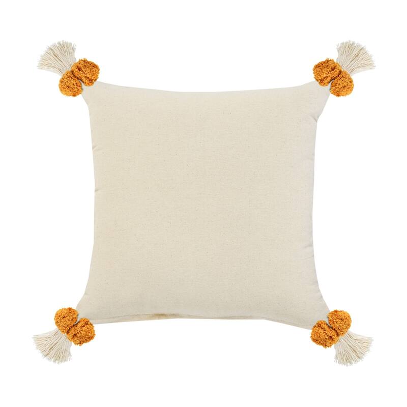 20" Yellow and Orange Zig-Zag Square Throw Pillow