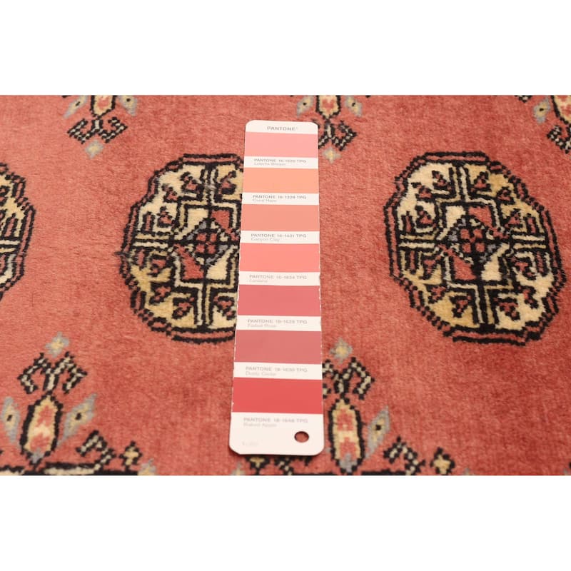 ECARPETGALLERY Hand-knotted Peshawar Bokhara Coral Wool Rug - 2'6 x 10'1