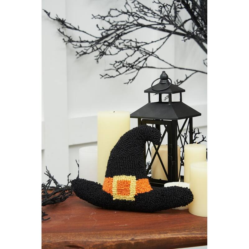 Witch Hat Shaped Hooked Throw Pillow