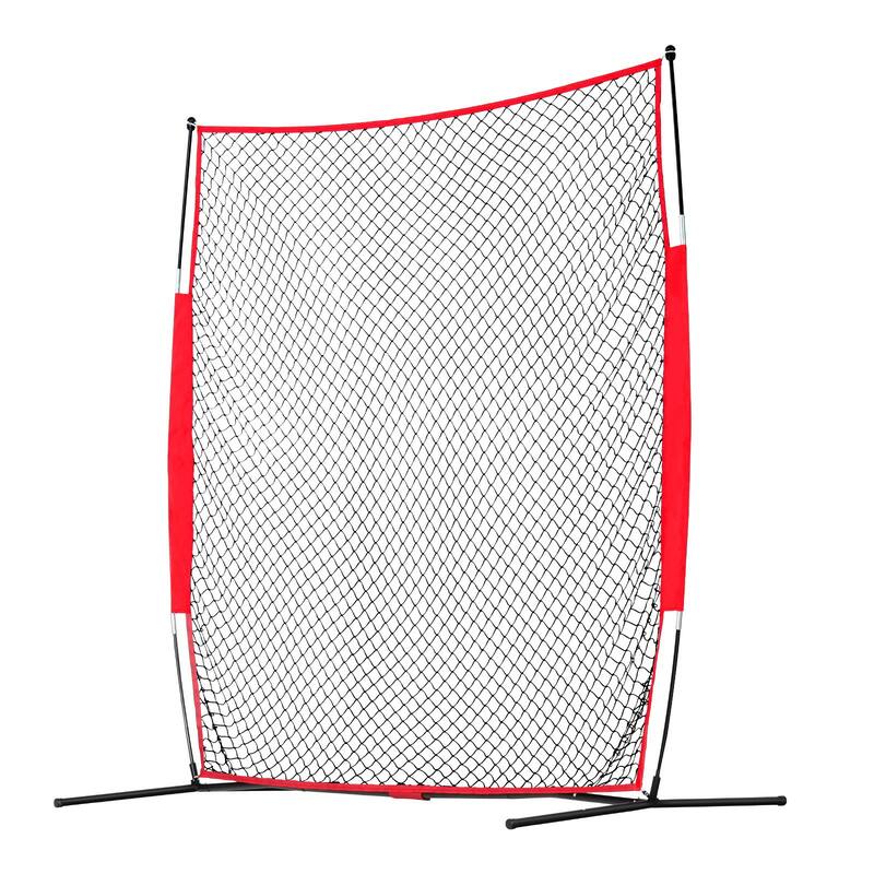 7x7 Feet Portable Ball Sports Barrier Netting with Carry Bag and Steel Pipe Base