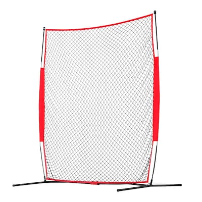 7x7 Feet Portable Ball Sports Barrier Netting with Carry Bag and Steel Pipe Base