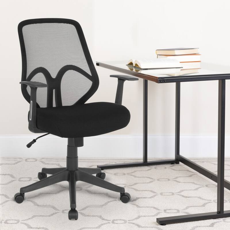 High Back Mesh Office Chair with Arms - Black