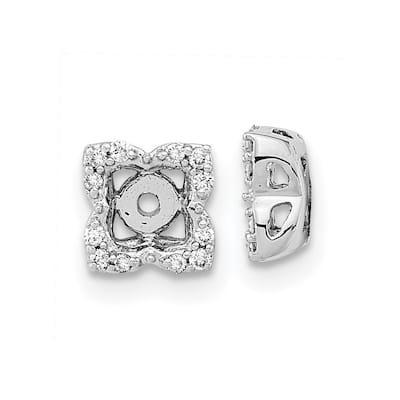 Curata 14k White Gold Diamond Earrings Jackets - 5.5x5.5mm Wide