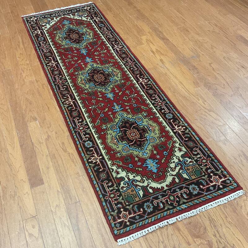 HERAT ORIENTAL Handmade Indo Serapi Wool Runner - 2'6" x 8'