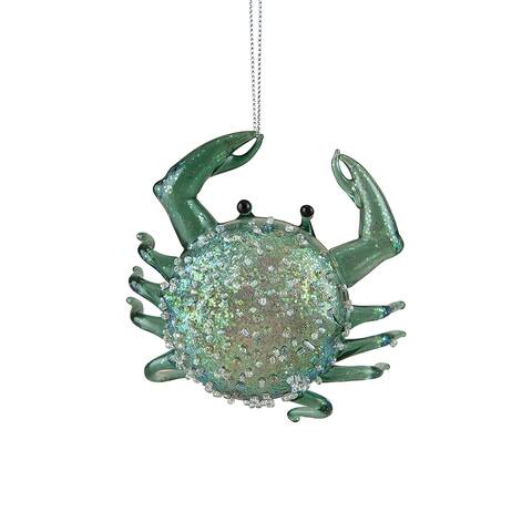 Seafoam Glitter Crab Christmas Xmas Ornament