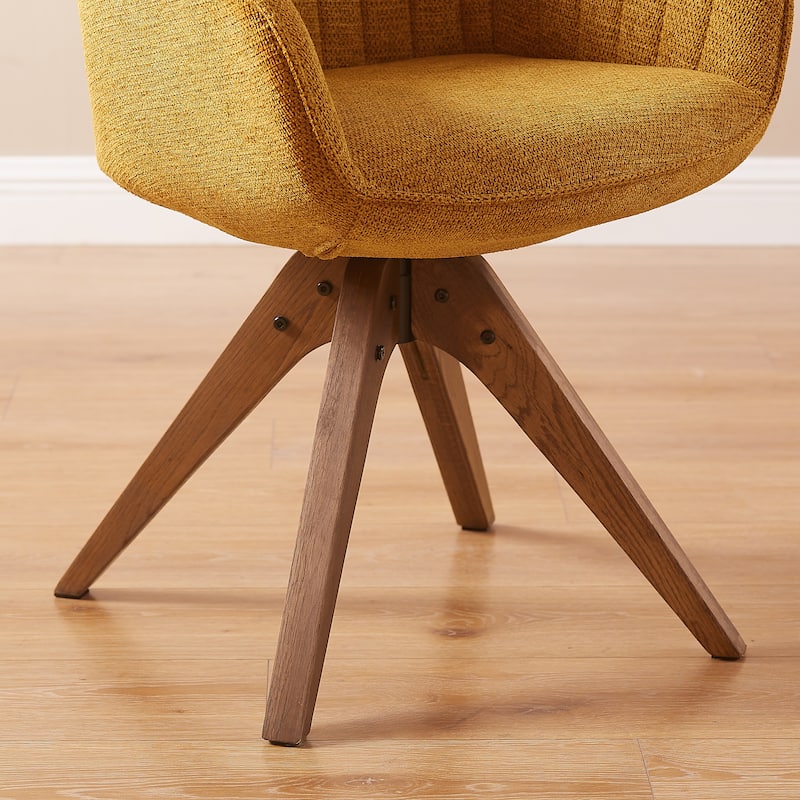 Art Leon Classical Swivel Office Accent Chair with Wood Legs