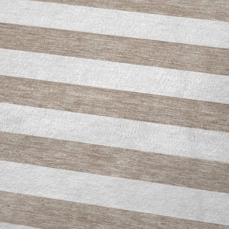 Premium Machine Washable Modern Stripes Sherpa Throw Blanket