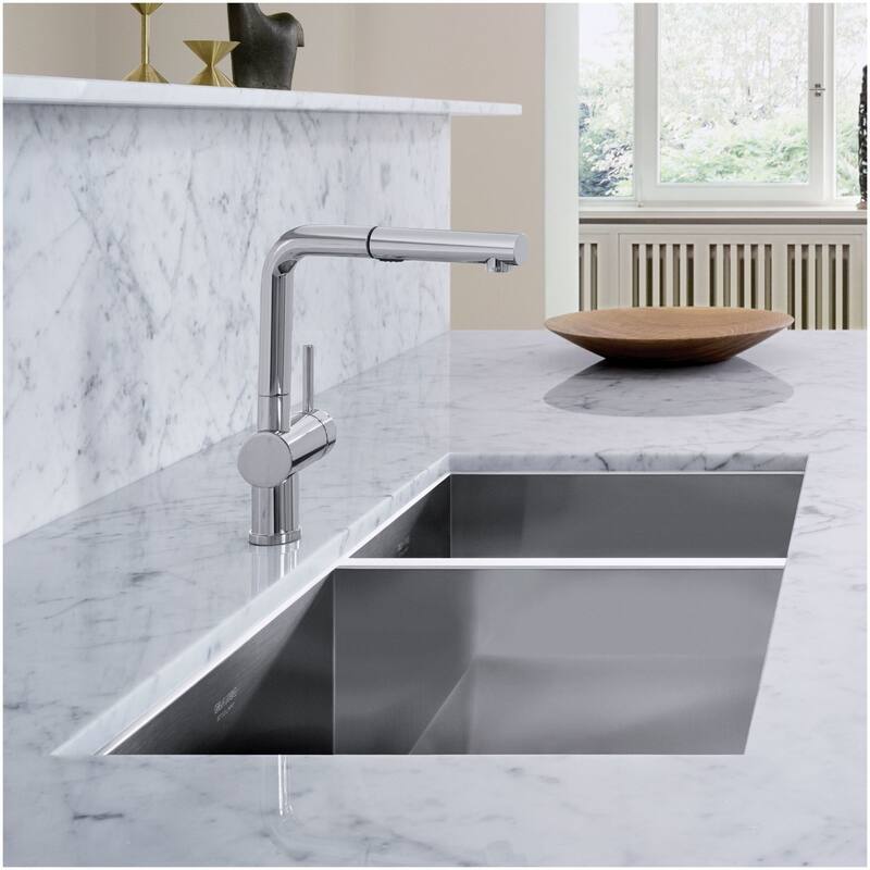 Blanco Precision Double Basin Stainless Steel Kitchen Sink with Zero