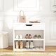 preview thumbnail 21 of 32, 24" Rustic Entryway Shoe Storage Bench Open Shelf (6 Pairs) Shoe Storage Cabinet