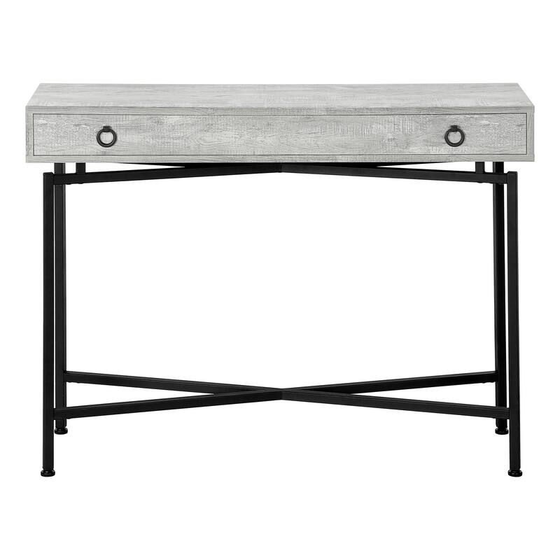 HomeRoots 43" Gray And Black Cross Leg Console Table - 42.50 in. x 32.50 in. x 12.00 in.