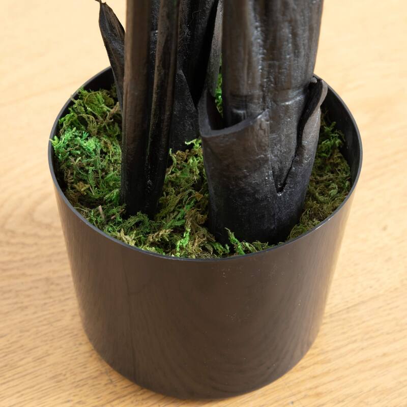 Travelers Palm Artificial Halloween Tree with Pot - 4' - Black