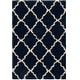 preview thumbnail 3 of 1, SAFAVIEH Dallas Shag Giusy Trellis 1.5-inch Thick Rug - Navy/Ivory - 5' 1" x 7' 6"