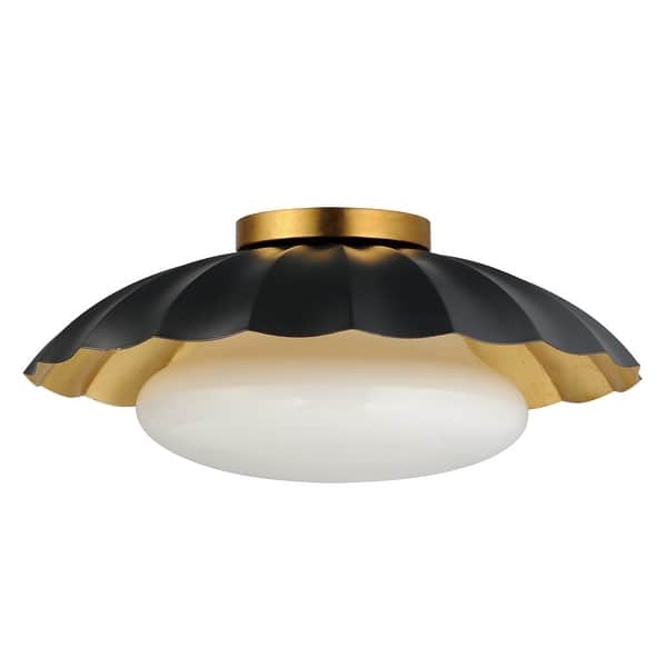slide 2 of 10, Maxim 18059 Primrose 16" Wide Flush Mount Ceiling Fixture Black / Gold Leaf