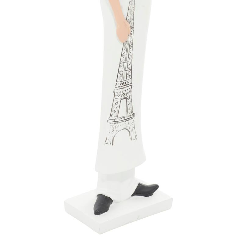 White Polystone Chef Decorative Sculpture - 5 x 3 x 20