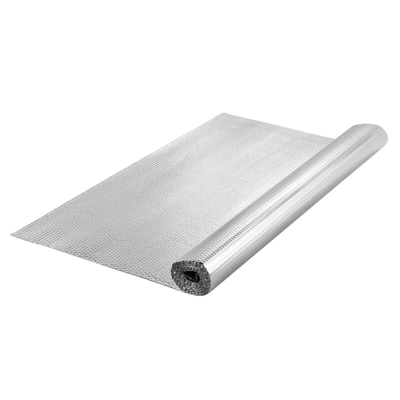 Double Reflective Insulation Roll, Air Bubble Film Radiant Barrier, 3.2 mm 48 in x 10 ft, Double-Sided Aluminum Foil - 48 in x 10 ft