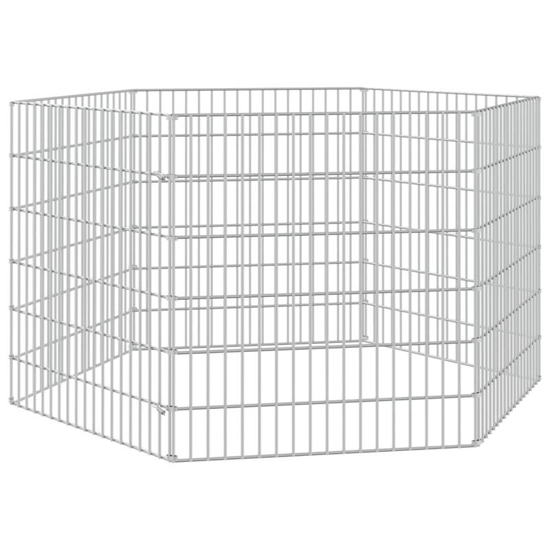 vidaXL Free Range Animal Enclosure Rabbit Hutch Free Range Pen Galvanized Iron