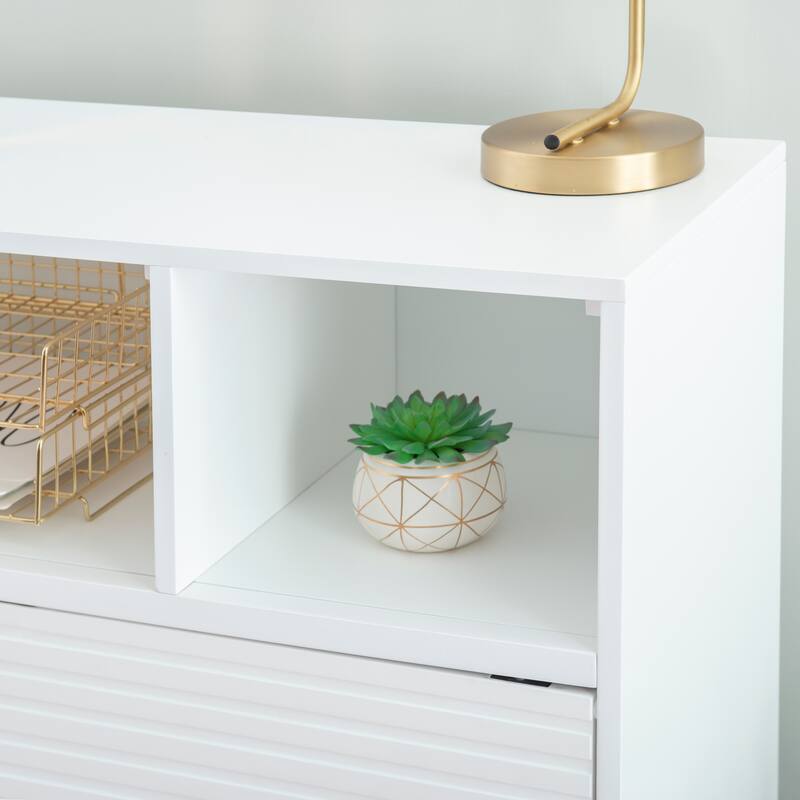 Whitney Wood Bookcase with Sliding Doors