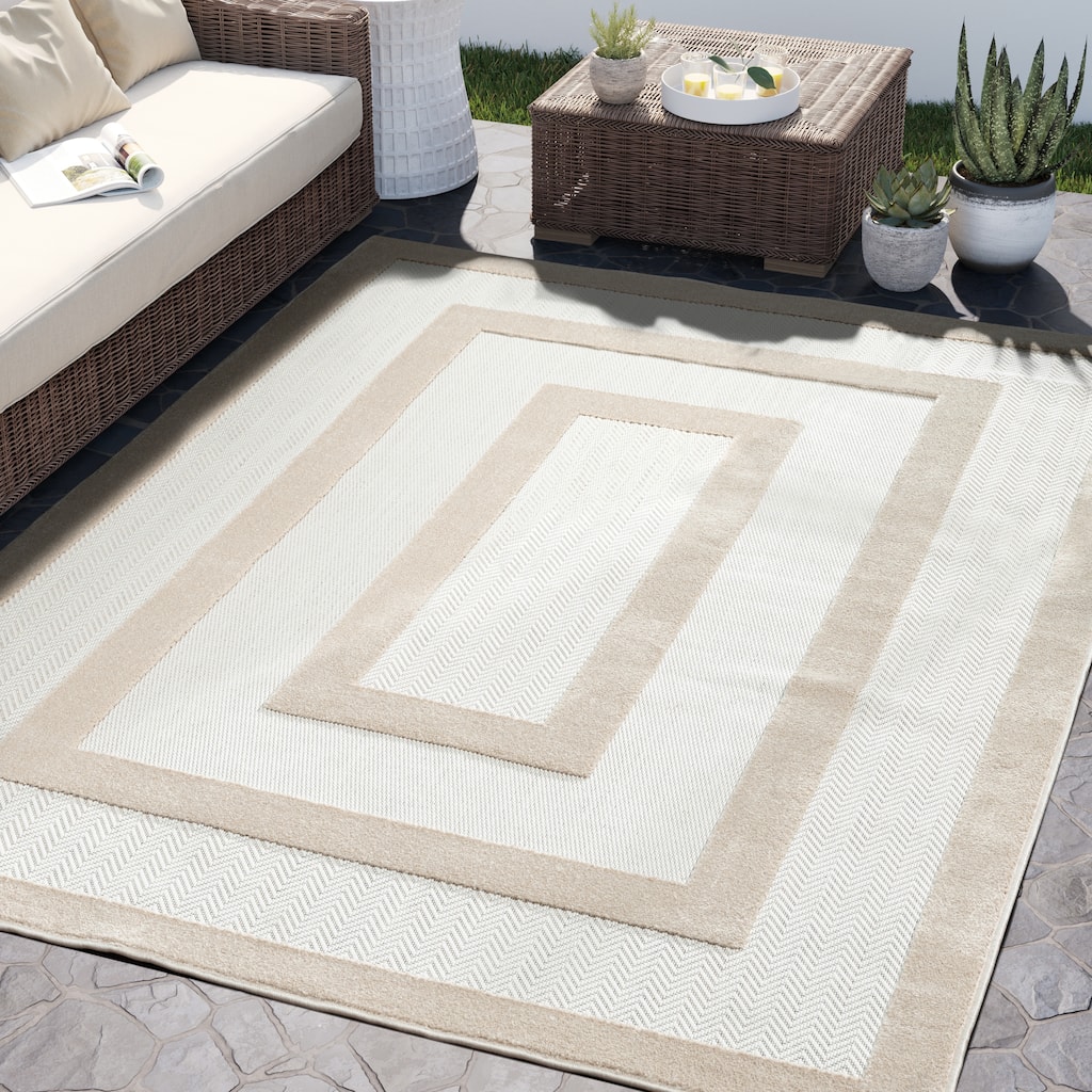 Abani Rugs Dusk Collection DUS130A Modern Rectangles Area Rug