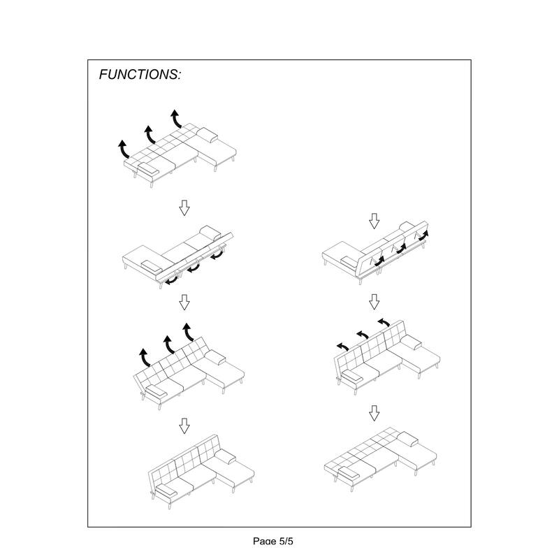 Contemporary Tufted Sofa Bed - Multi-Functional Adjustable Furniture