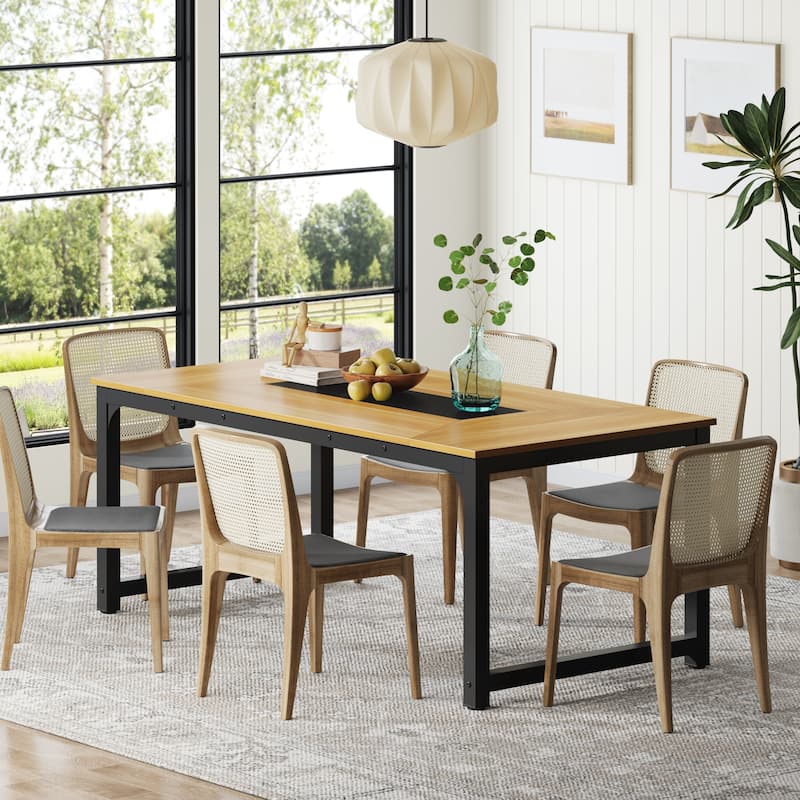 Industrial Rectangular Dining Table for 6-8 People