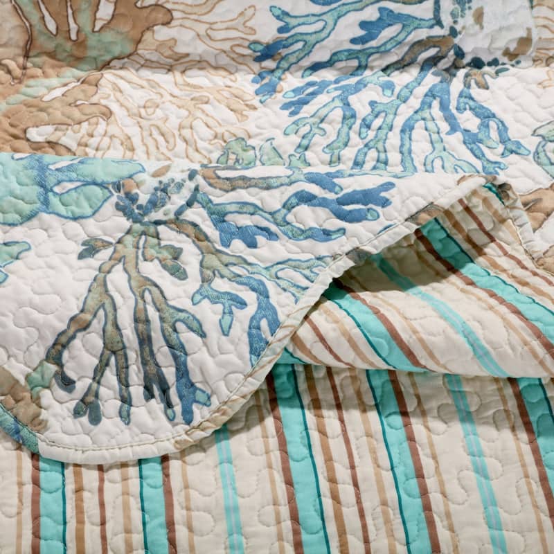Greenland Home Fashions Atlantis Jade Reversible Quilt Set