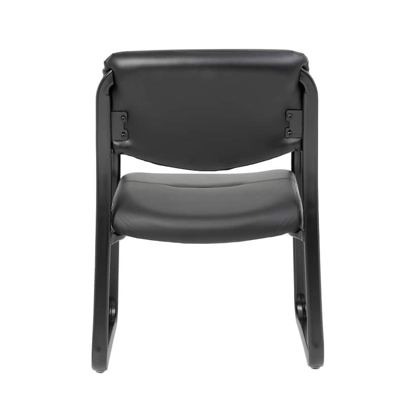 Boss Leather Sled Base Side Chair