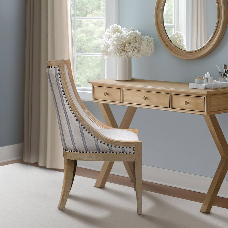 Martha Stewart Elmcrest Upholstered Dining Chair with Nailhead Trim