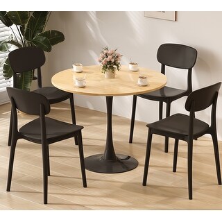 Modern Tulip Round Dining Table With MDF Top And Steel Pedestal Base ...