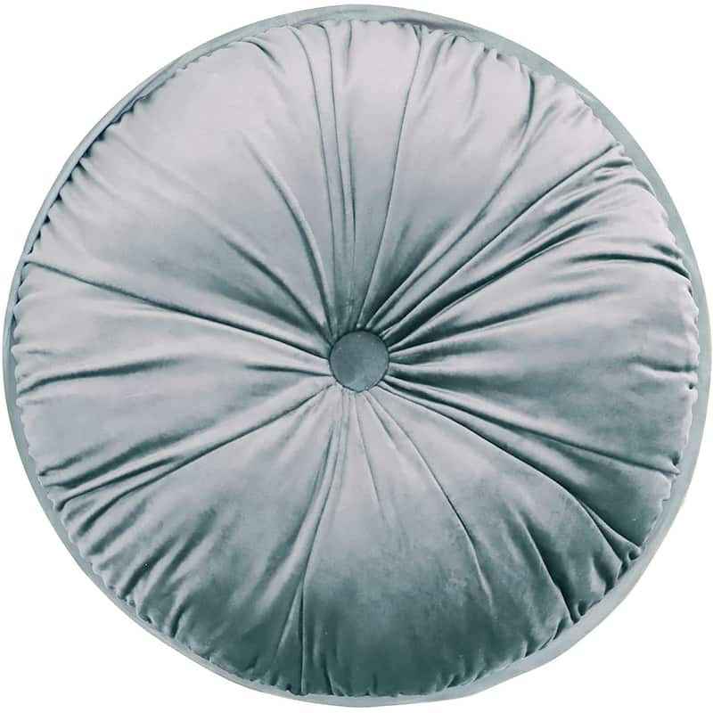 WOWMAX Round Button Tufted Pumpkin Pleated Cushion Throw Pillow 15"
