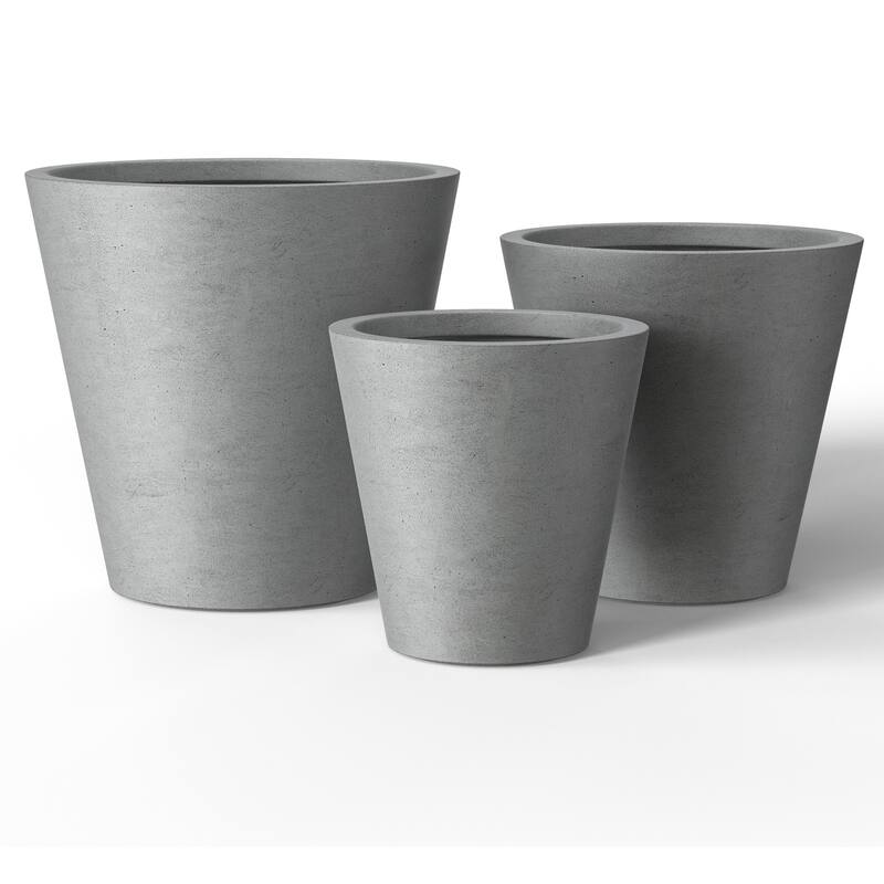 Tall Concrete Round Plant Pots / Large Indoor and Outdoor flower Planters