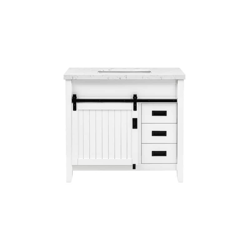 37'' Hanford Bathroom Vanity with Engineered Stone Top