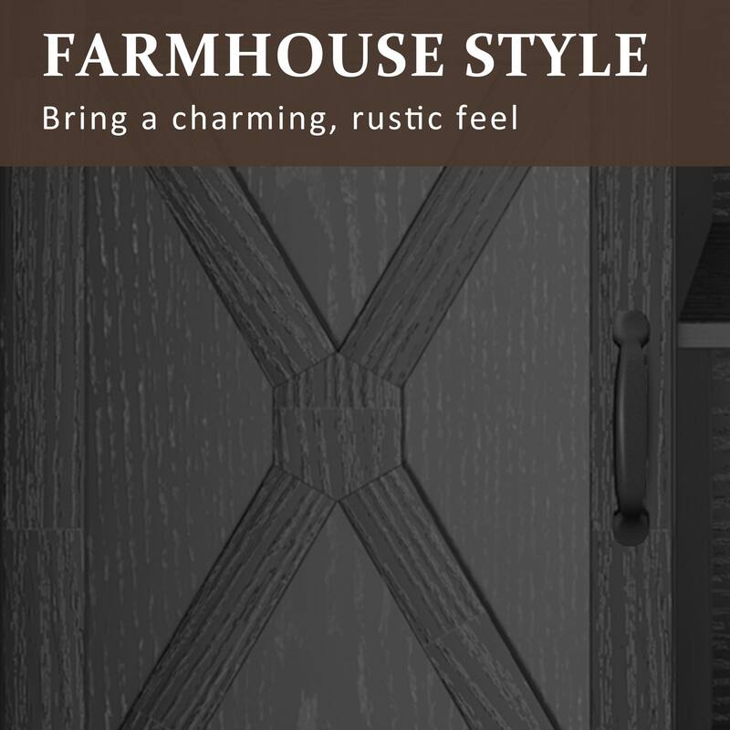Farmhouse TV Stand for 65 inch TV with Sliding Barn Doors